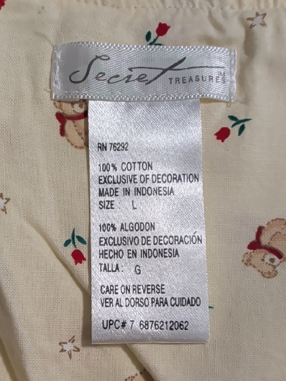 Secret Treasures Yellow Floral & Bear Pajama Set - Picture 4 of 8